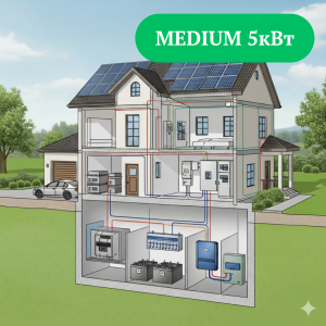 Гібридна сонячна електростанція MEDIUM на 5 кВт